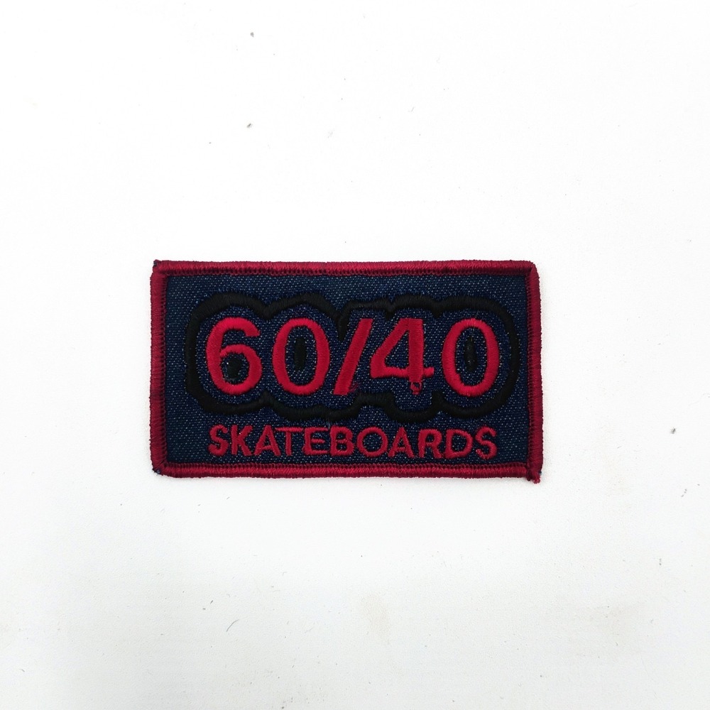60/40 Skateboards Embroidered Skateboarding Logo Iron On Sew On Patch VTG 90s